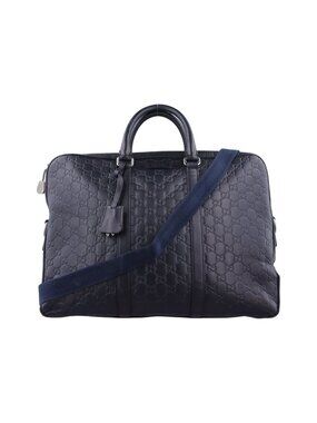 Gucci Signature Navy Leather Tote